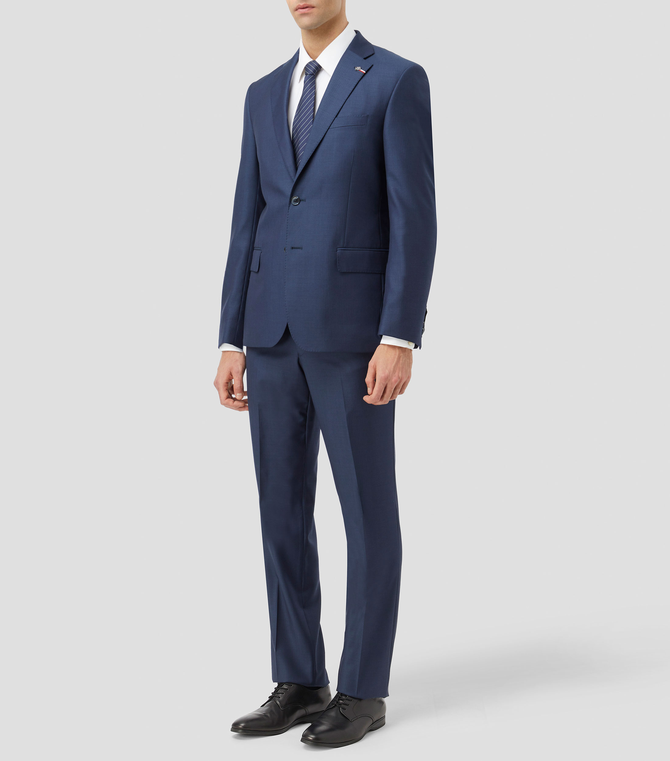 Traje de lana corte slim liso Hombre